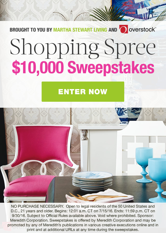 Martha Stewart Splash 10,000 Shopping Spree Sweepstakes Martha Stewart