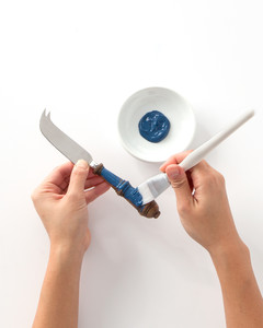 painted cheese board knives and pinecone martha stewart painted cheese board knives and pinecone martha stewart