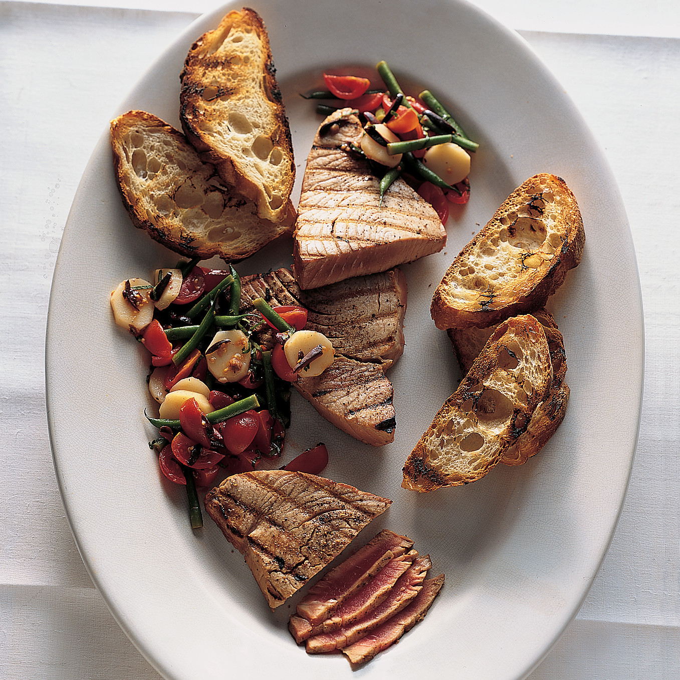 Grilled Tuna with Mediterranean Chopped Salad Recipe Martha Stewart