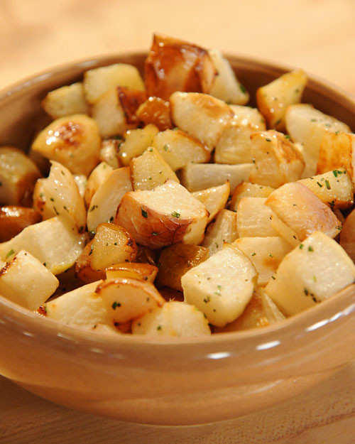 Roasted Turnips and Pears with RosemaryHoney Drizzle Recipe & Video