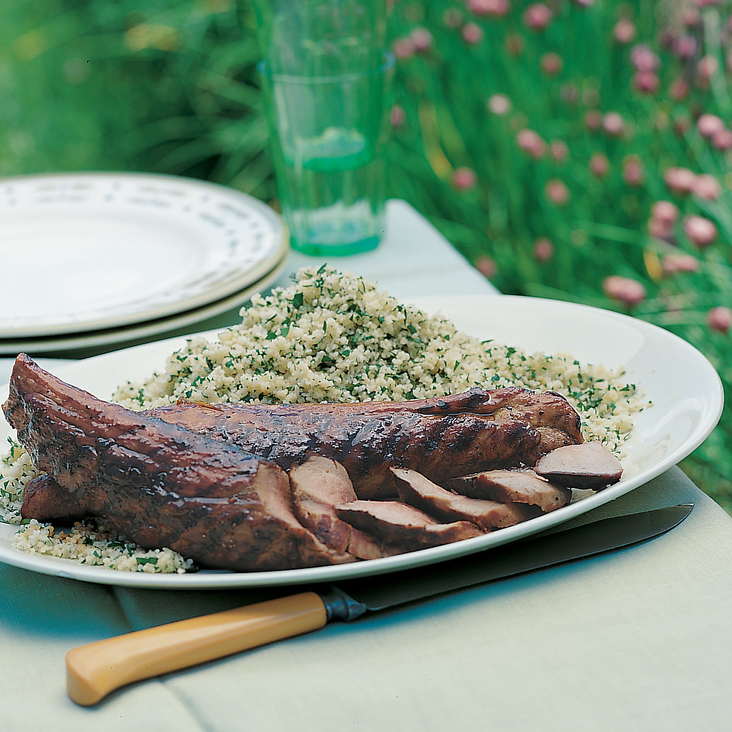 Pork Tenderloin with Molasses Glaze and Couscous