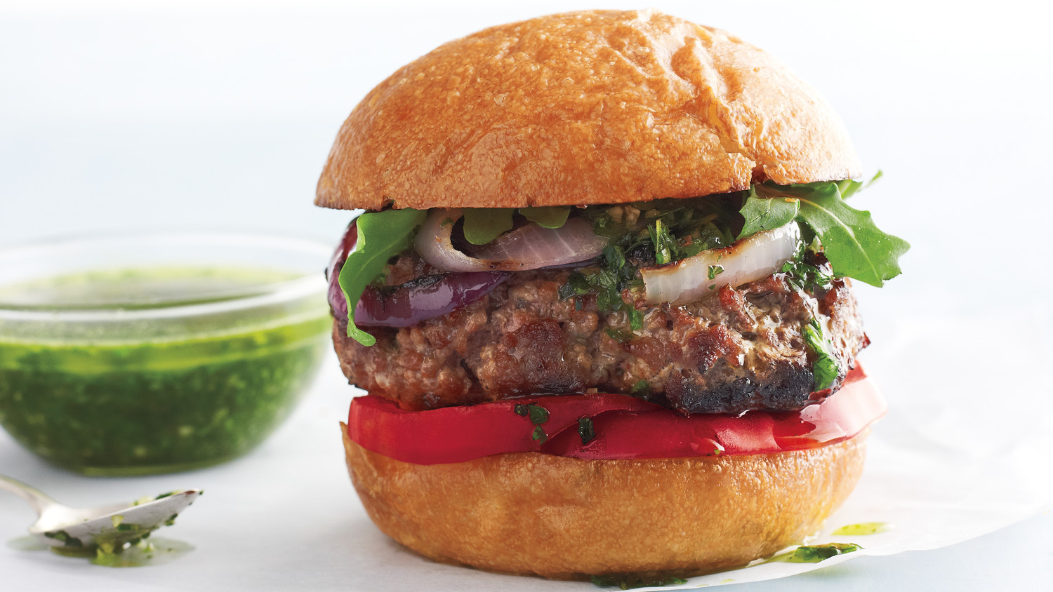 Chimichurri Burger Recipe & Video | Martha Stewart