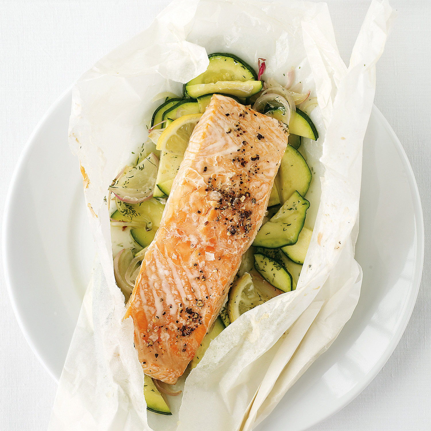 Salmon and Zucchini Baked in Parchment Recipe & Video Martha Stewart
