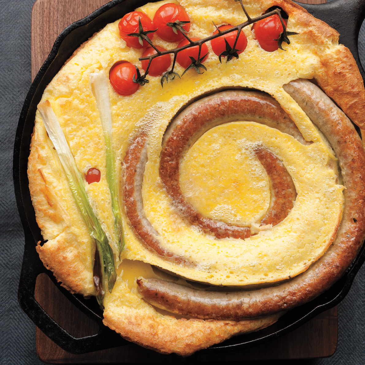 Savory Pudding with Sausage and Tomatoes