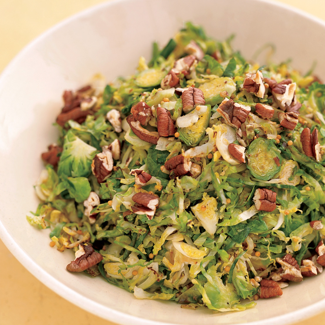 Shredded Brussels Sprouts with Pecans and Mustard Seeds Recipe Martha
