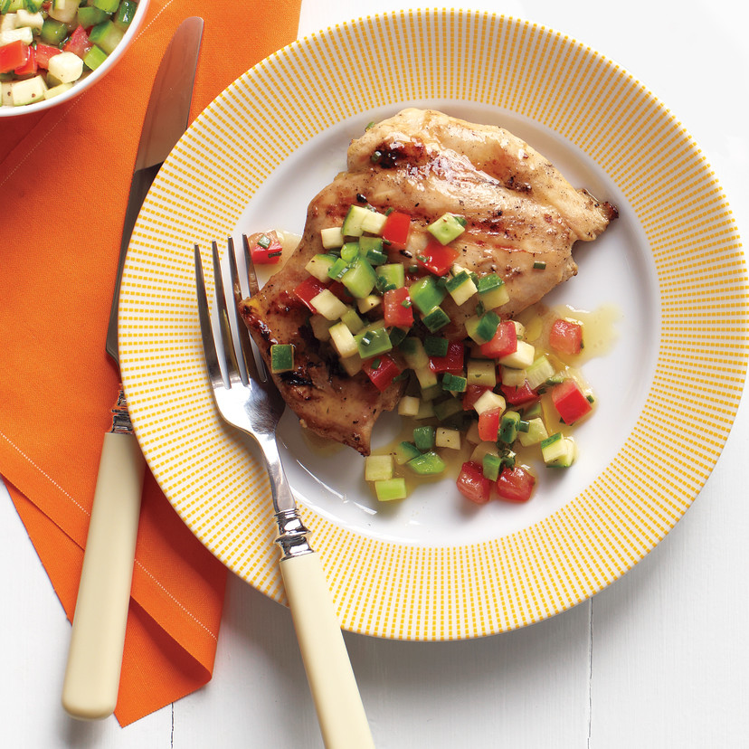 Emeril's Grilled Chicken Thighs and Garden Salsa Recipe Martha Stewart