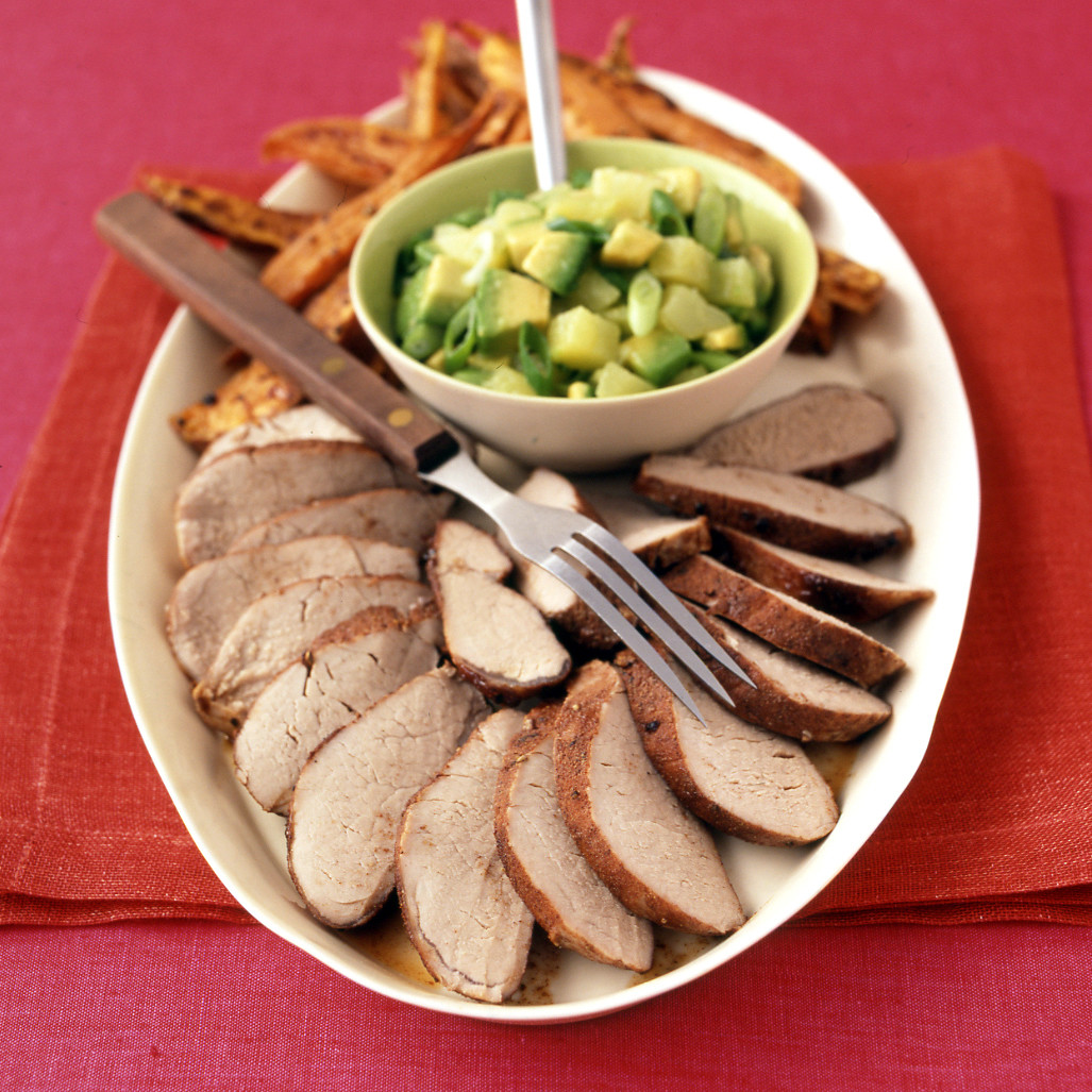 Caribbean Pork with AvocadoPineapple Salsa Recipe Martha Stewart