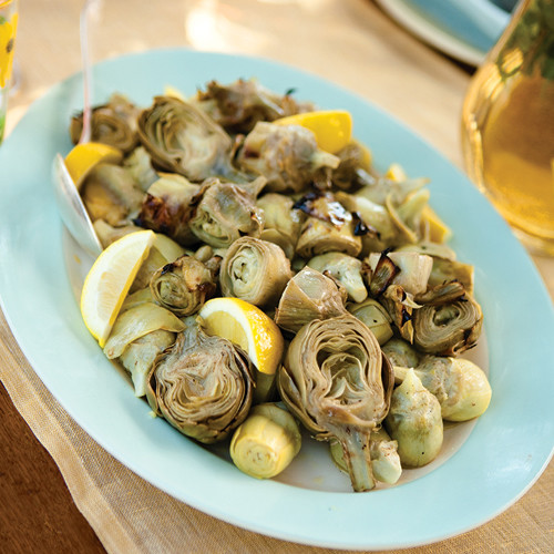 Cured Country Ham with Grilled Artichokes Recipe Martha Stewart