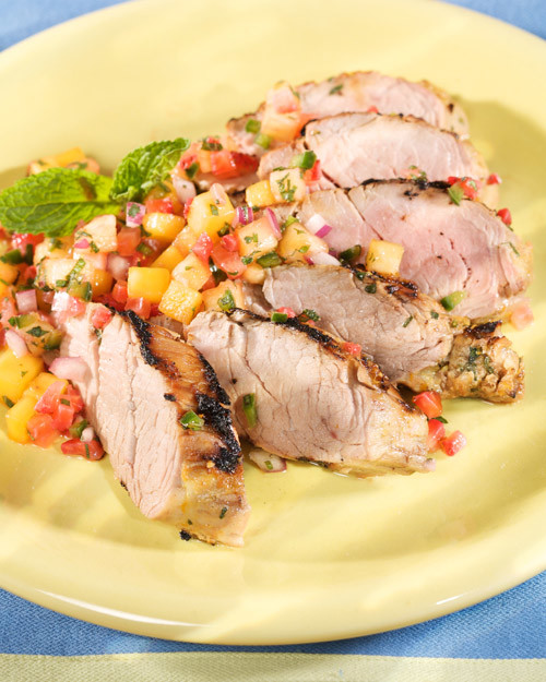 Grilled Pork Tenderloin With Fresh Fruit Salsa Recipe Martha Stewart