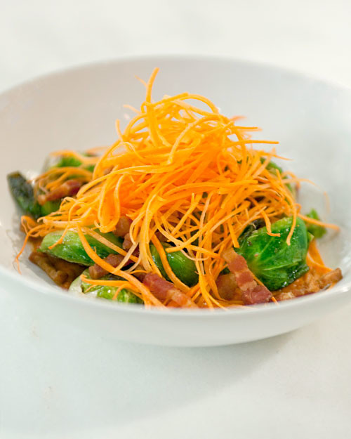 Brussels Sprouts with Kimchi Puree and Bacon Recipe & Video Martha