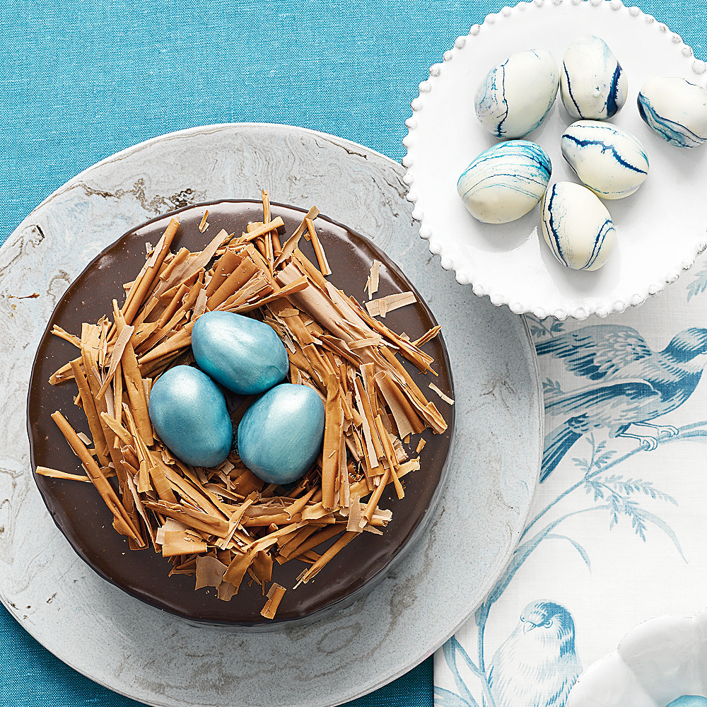 Rich Chocolate Cake with Ganache Frosting and TruffleEgg Nest Recipe