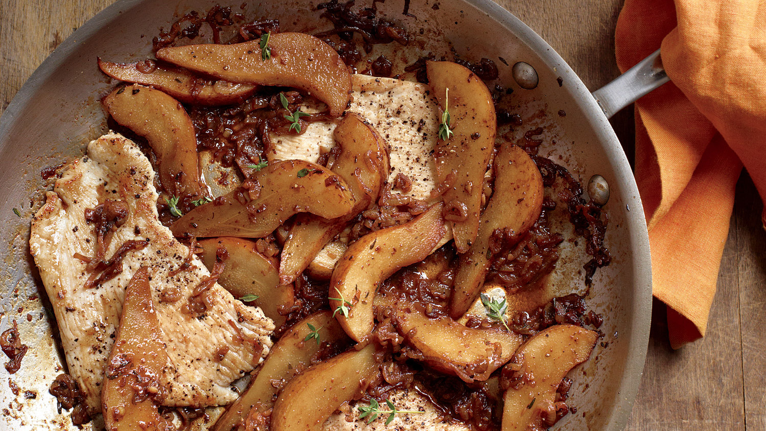 Turkey Cutlets with Balsamic Pears Recipe & Video Martha Stewart