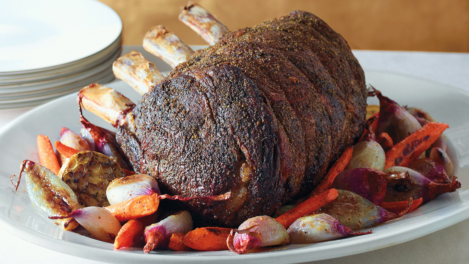 Herb-Crusted Standing Rib Roast Recipe | Martha Stewart