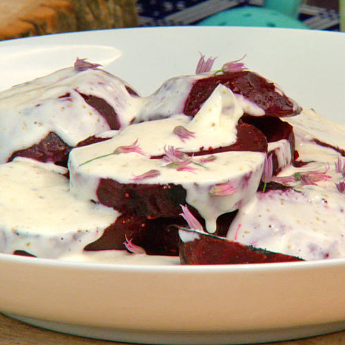 Grilled Beets with Fresh Goat Cheese Dressing Recipe & Video Martha