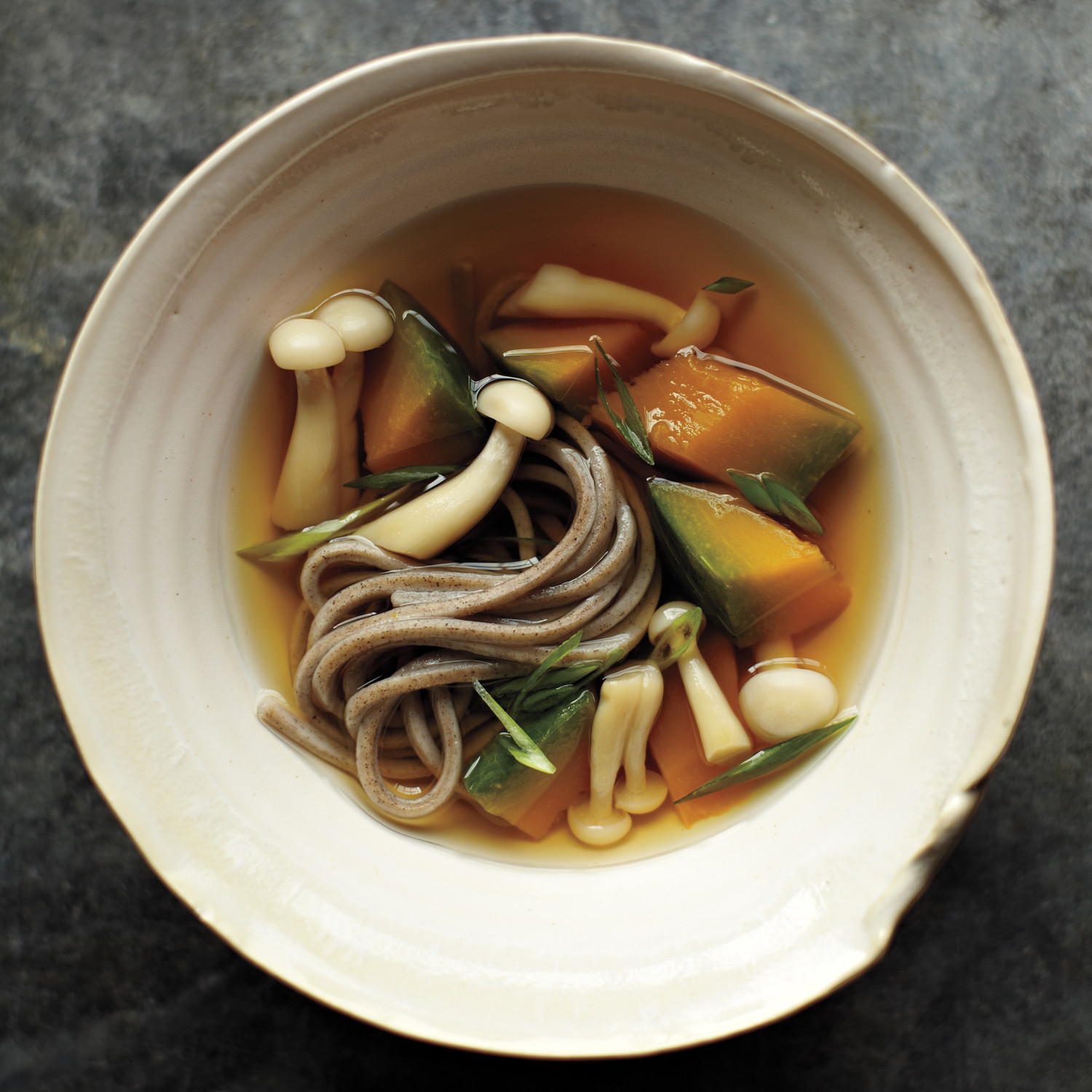 Japanese SquashandSobaNoodle Soup Recipe Martha Stewart