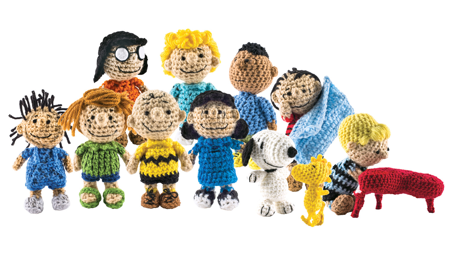 the peanuts gang is back as a cast of crocheted charlie brown christmas party ideas
