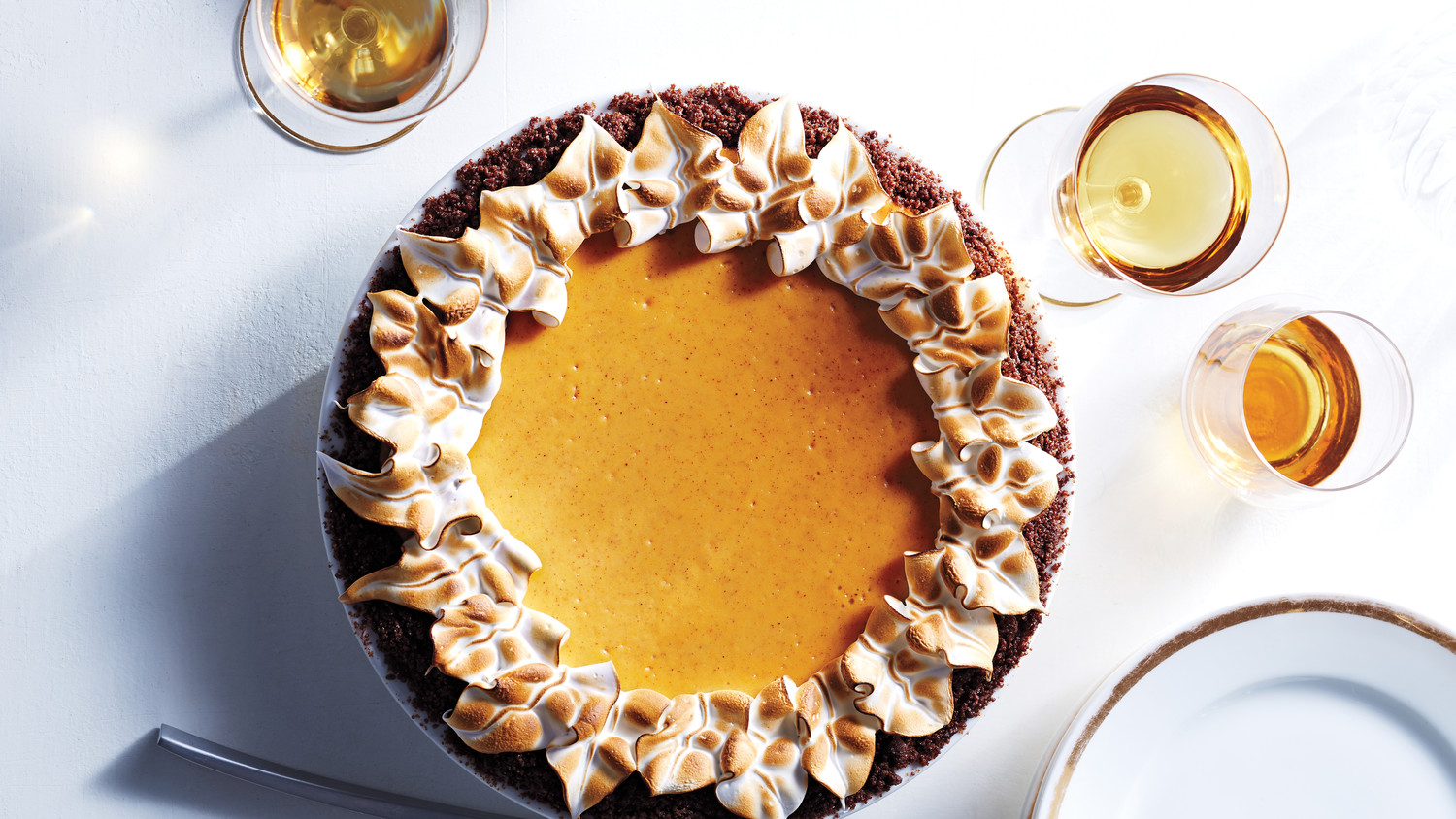 PumpkinCheesecake Pie with Gingersnap Crust Recipe Martha Stewart