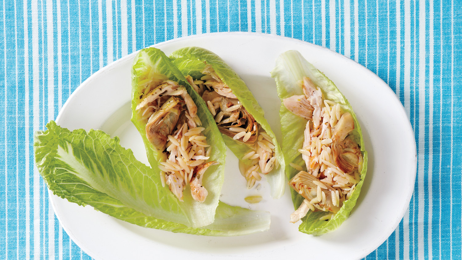Chicken, Artichoke, and Orzo Lettuce Cups Recipe & Video Martha Stewart