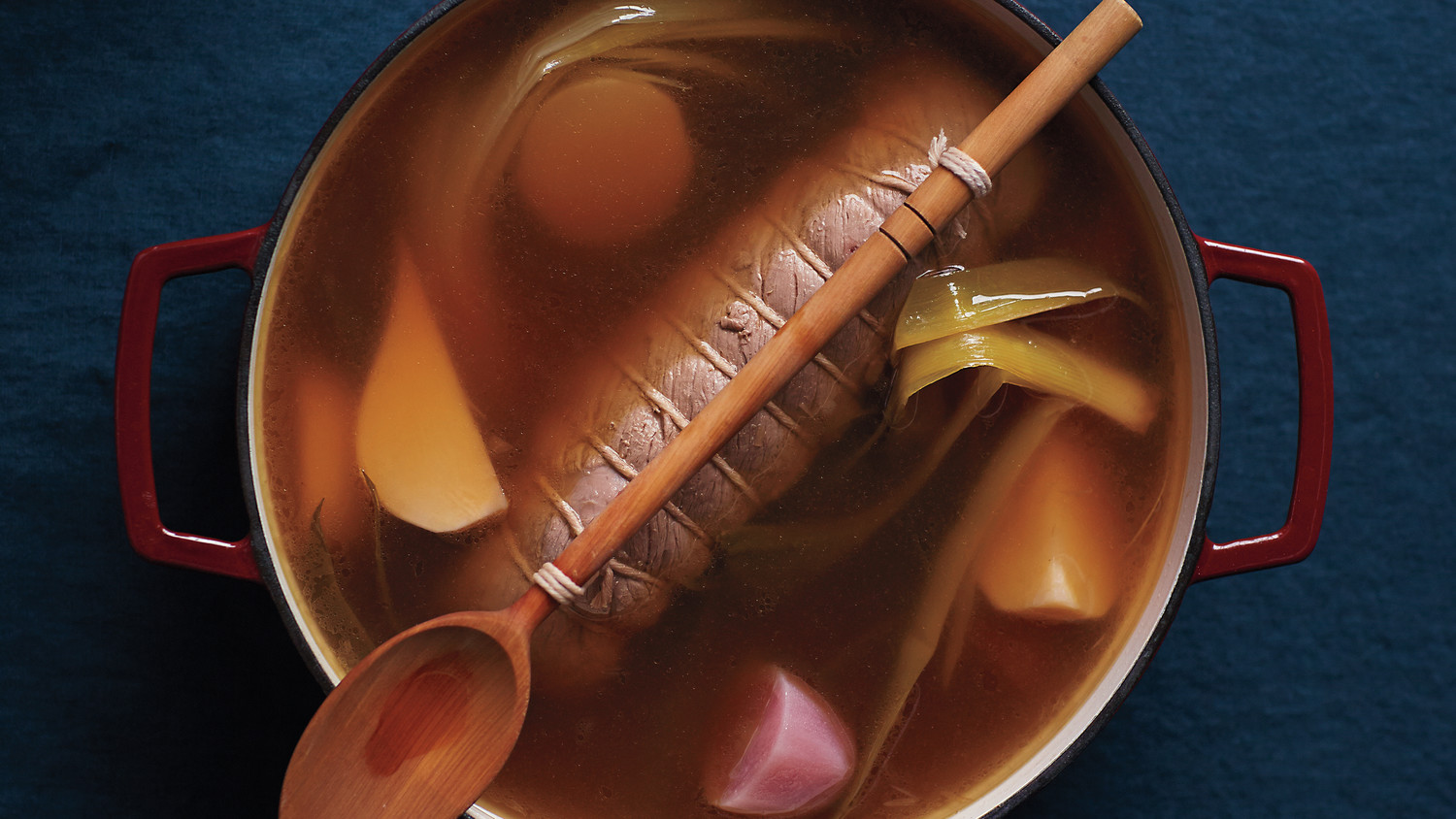 Beef Tenderloin Poached in Onion Broth