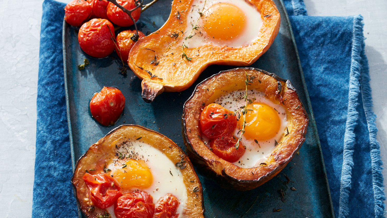 roasted-squash-with-cherry-tomatoes-and-eggs