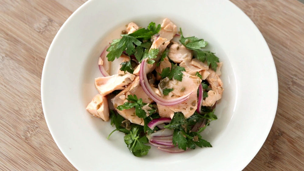 Video Salmon Salad with Parsley and Capers Martha Stewart