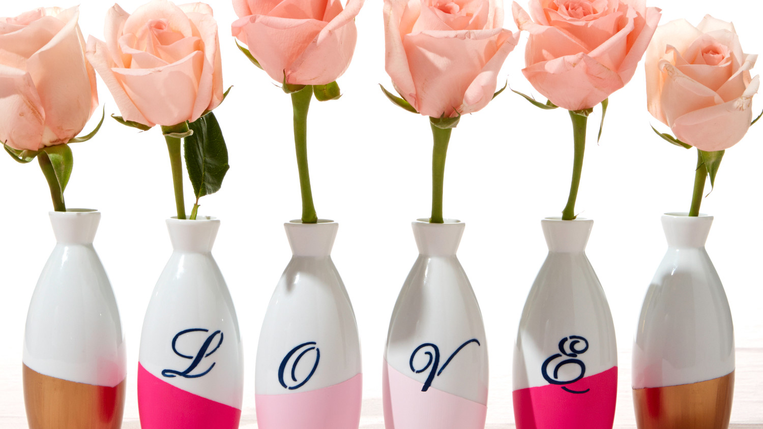 Valentine's Day Color Block Bud Vases Martha Stewart