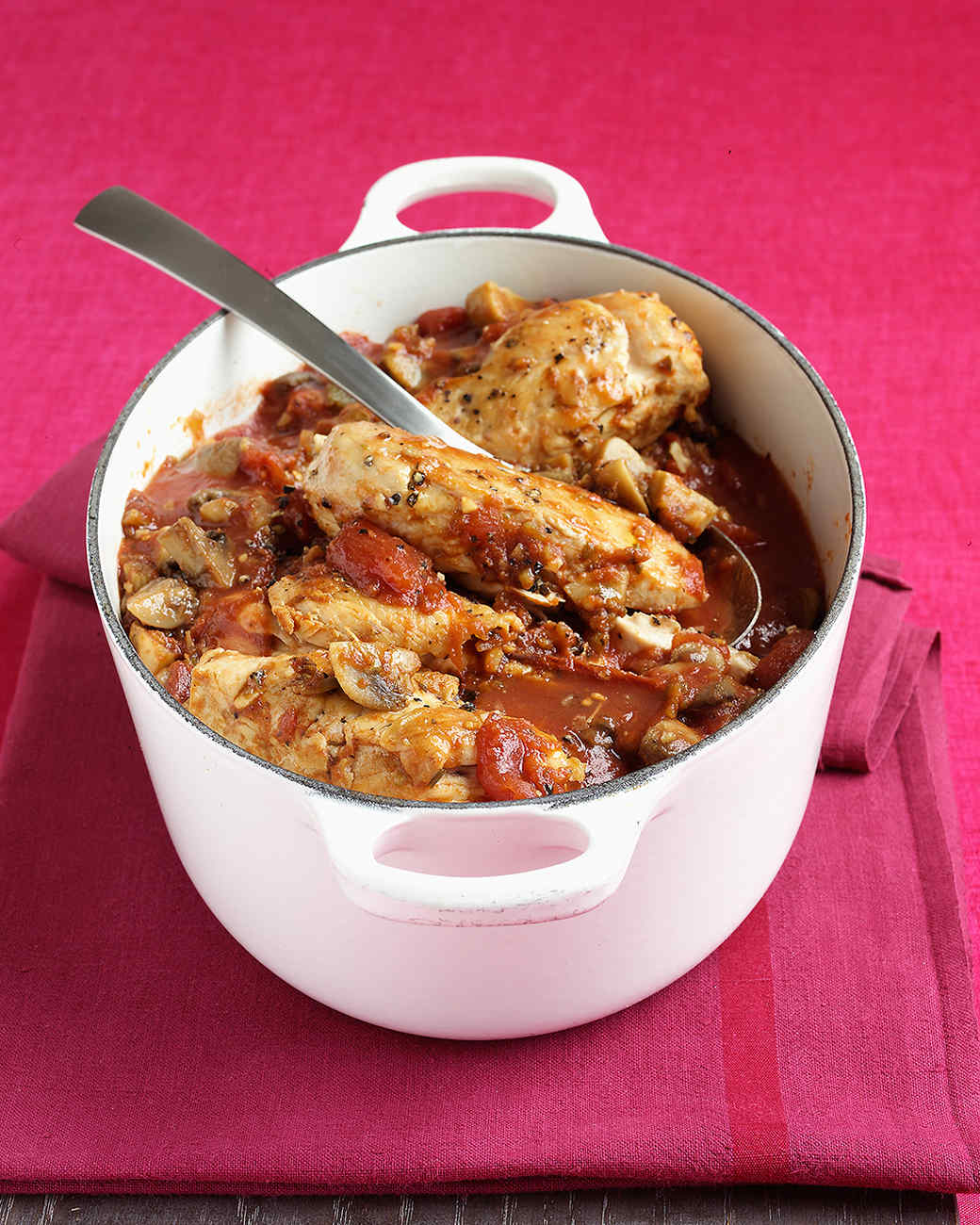 Chicken with Tomatoes and Mushrooms Recipe | Martha Stewart