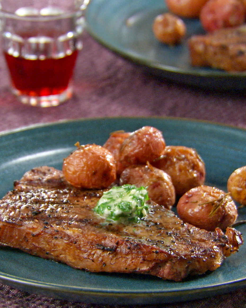 Grilled Strip Steak with Herb Butter Recipe Martha Stewart