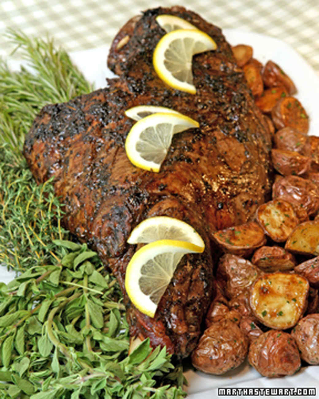 Roast Leg of Lamb with Garlic and Herbs Recipe & Video | Martha Stewart
