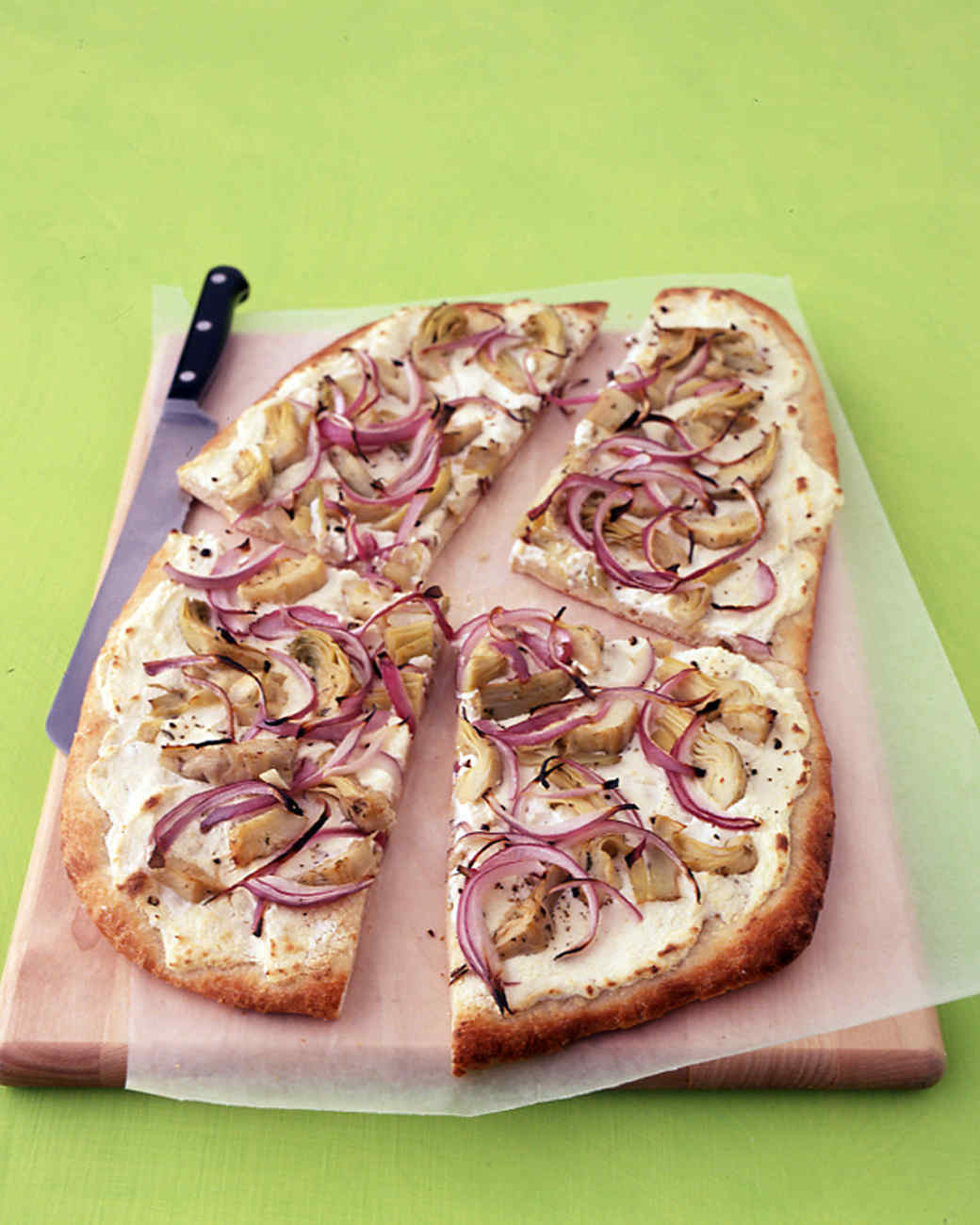 Pizza with Ricotta, Artichokes, and Onions Recipe Martha Stewart