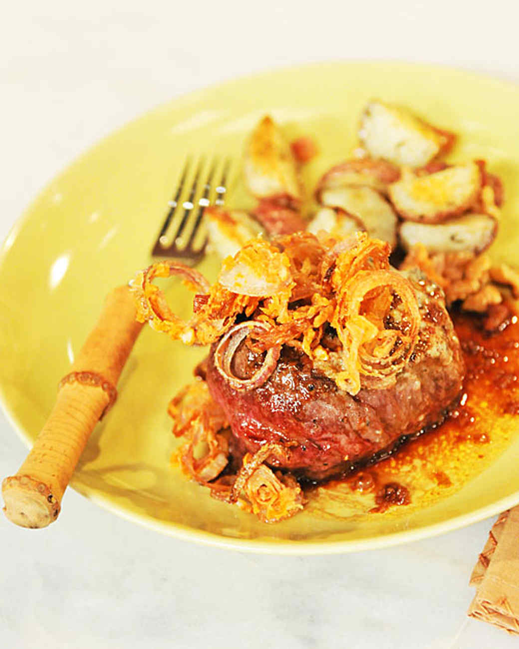 PanRoasted Filet Mignons with PotatoWalnut Confit, Port Wine