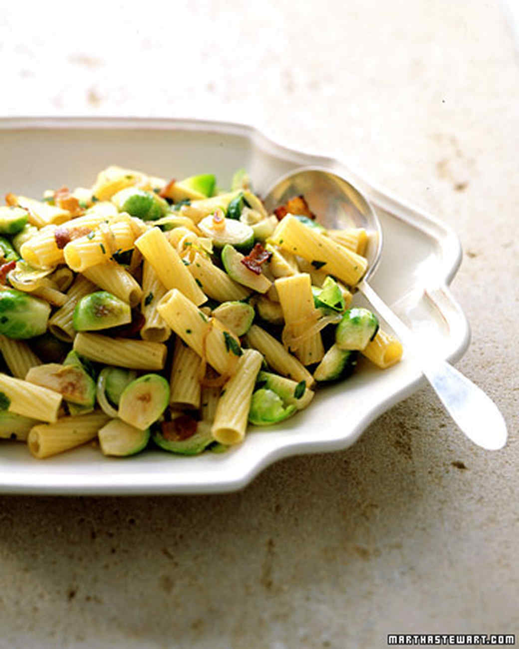 Pasta with Brussels Sprouts and Bacon Recipe | Martha Stewart