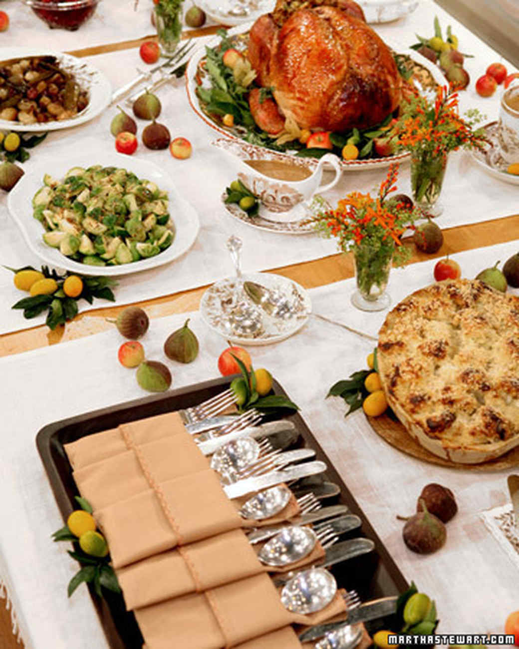 How to Set Your Thanksgiving Buffet Table: Plan to arrange your serving dishes and platters at different shapes and heights – that will make it easier for your guest to access the food as well. Nice touch is to make labels for each dish – that way, your guests will know what each dish is.