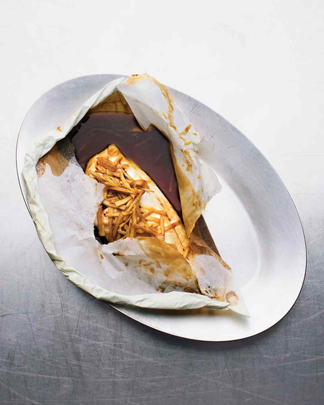 ParchmentBaked Black Bass Recipe Martha Stewart