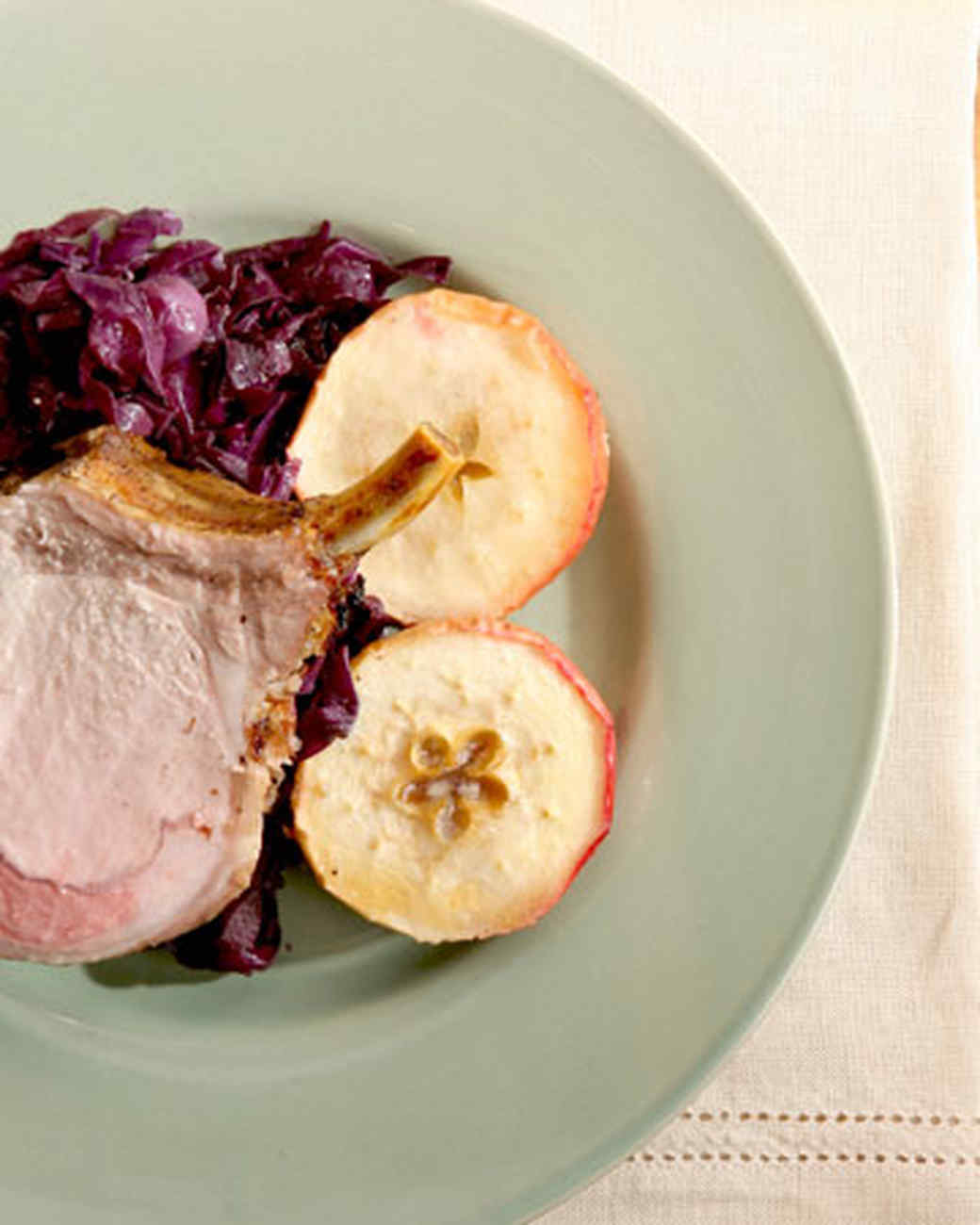 Pork Roast with Roasted Apples and Braised Red Cabbage