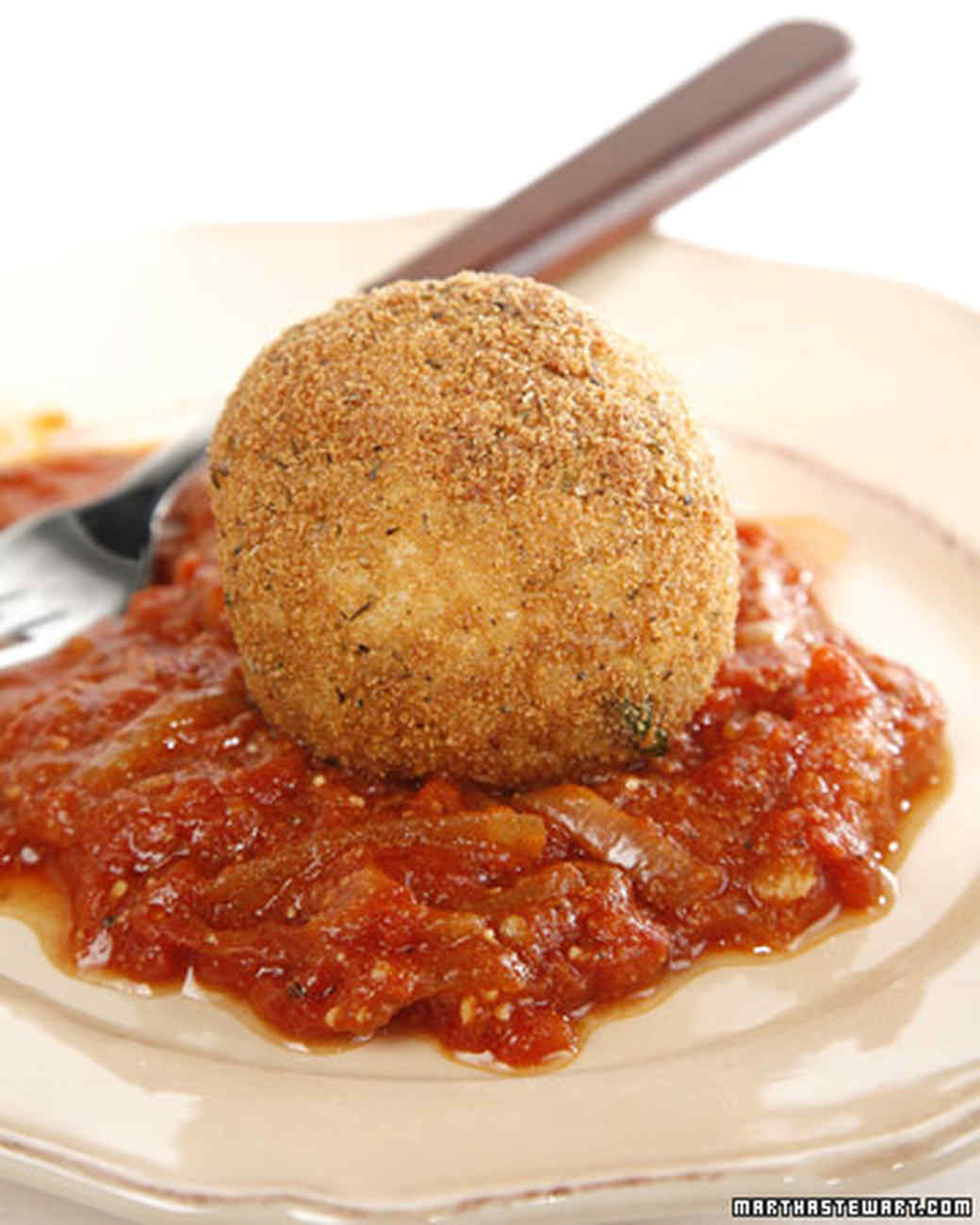 Arancini with Marinara Sauce Recipe & Video Martha Stewart