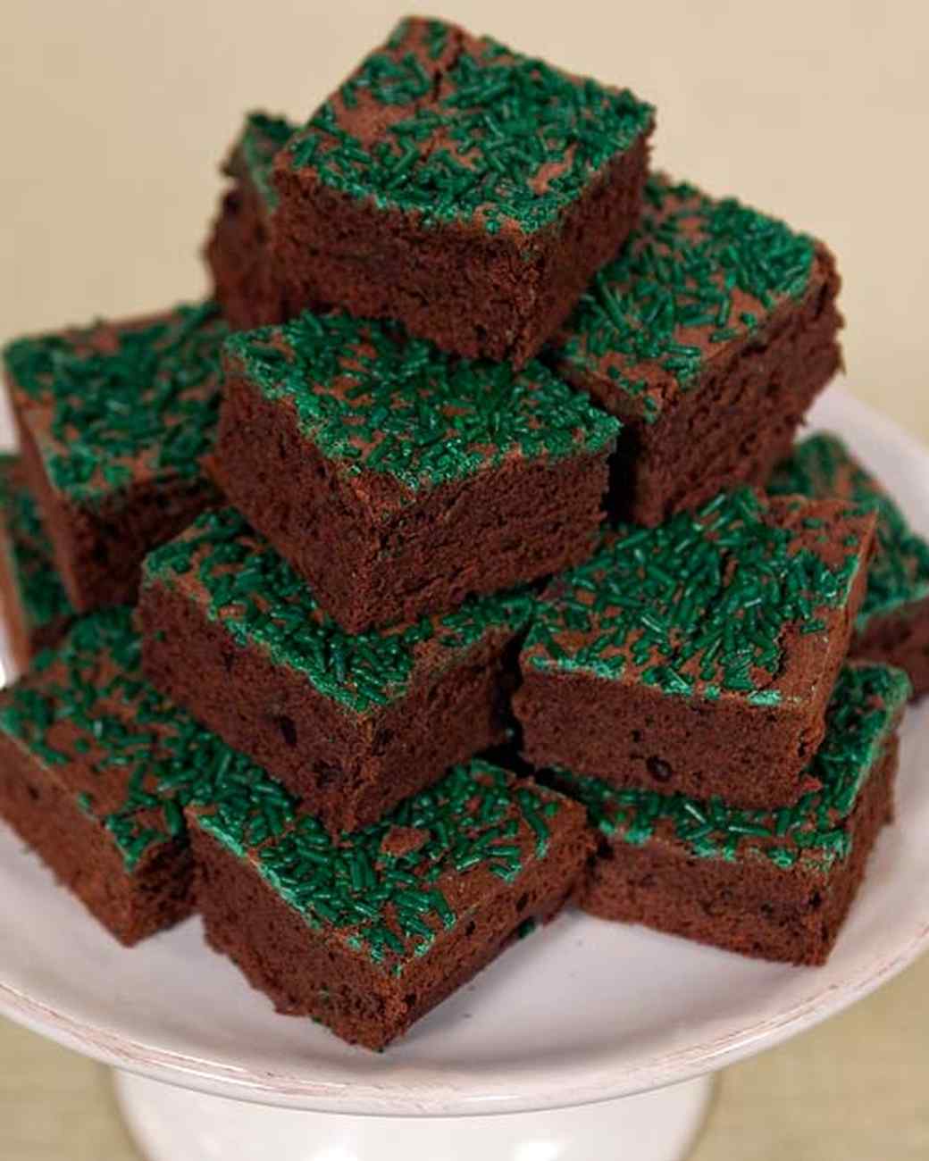 Fudgy Chocolate Brownies with Green Sprinkles Recipe & Video Martha