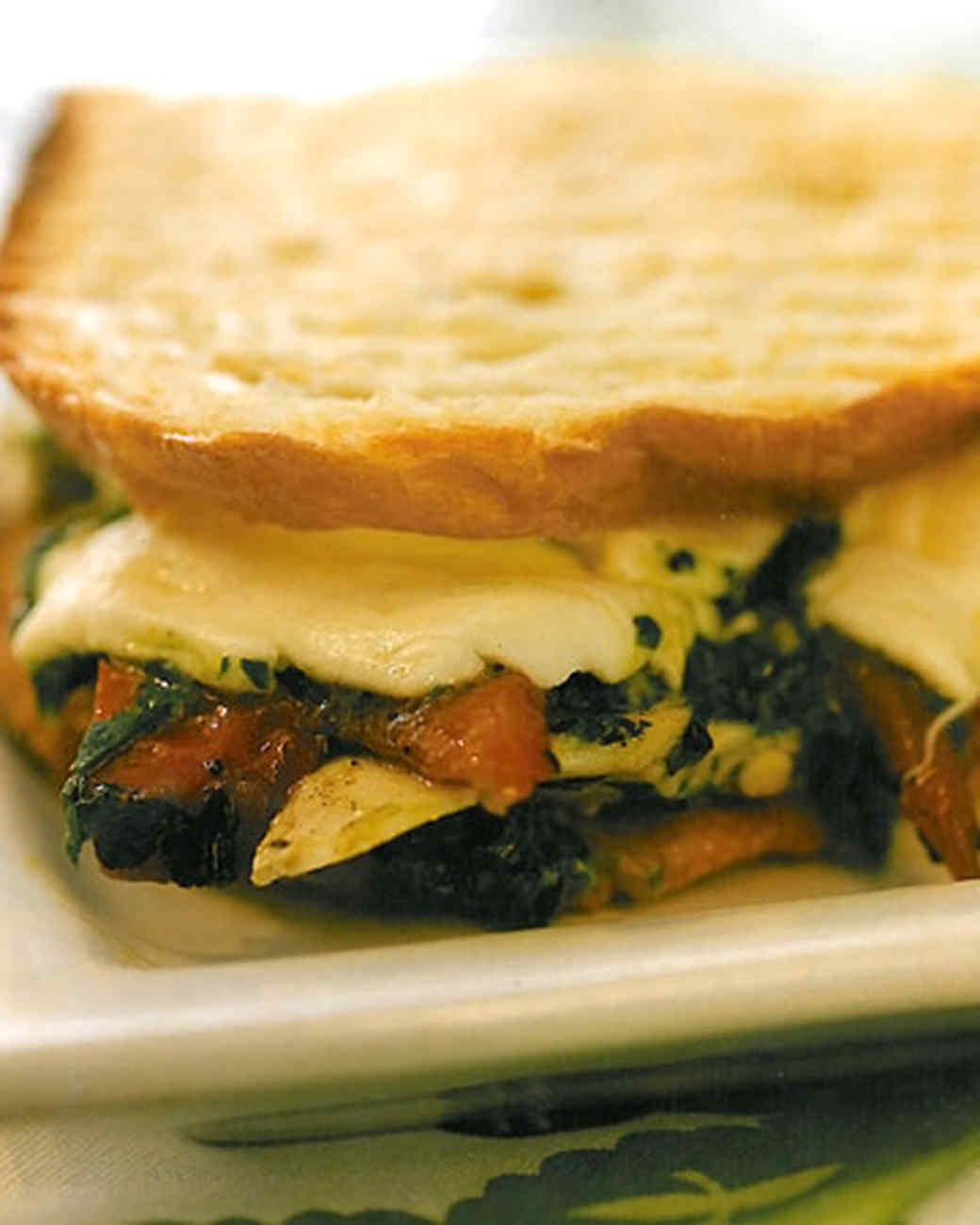Chicken Breast with Roasted Peppers and Mozzarella Panini Recipe & Video Martha Stewart