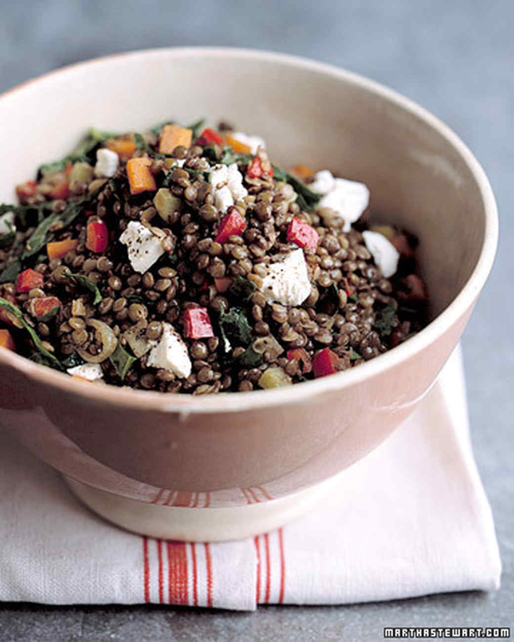 Warm Lentil Salad with Goat Cheese