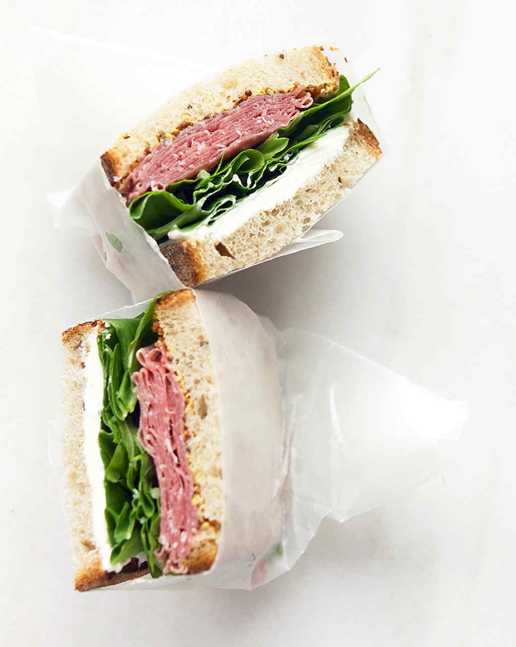 10 lunch @ work recipes - easy packable recipes for lunch at work - Ioanna's Notebook Salami and cream cheese sandwich