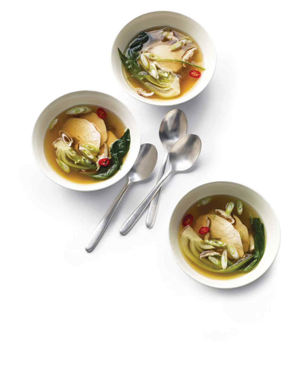 Poached Chicken with Bok Choy in Ginger Broth