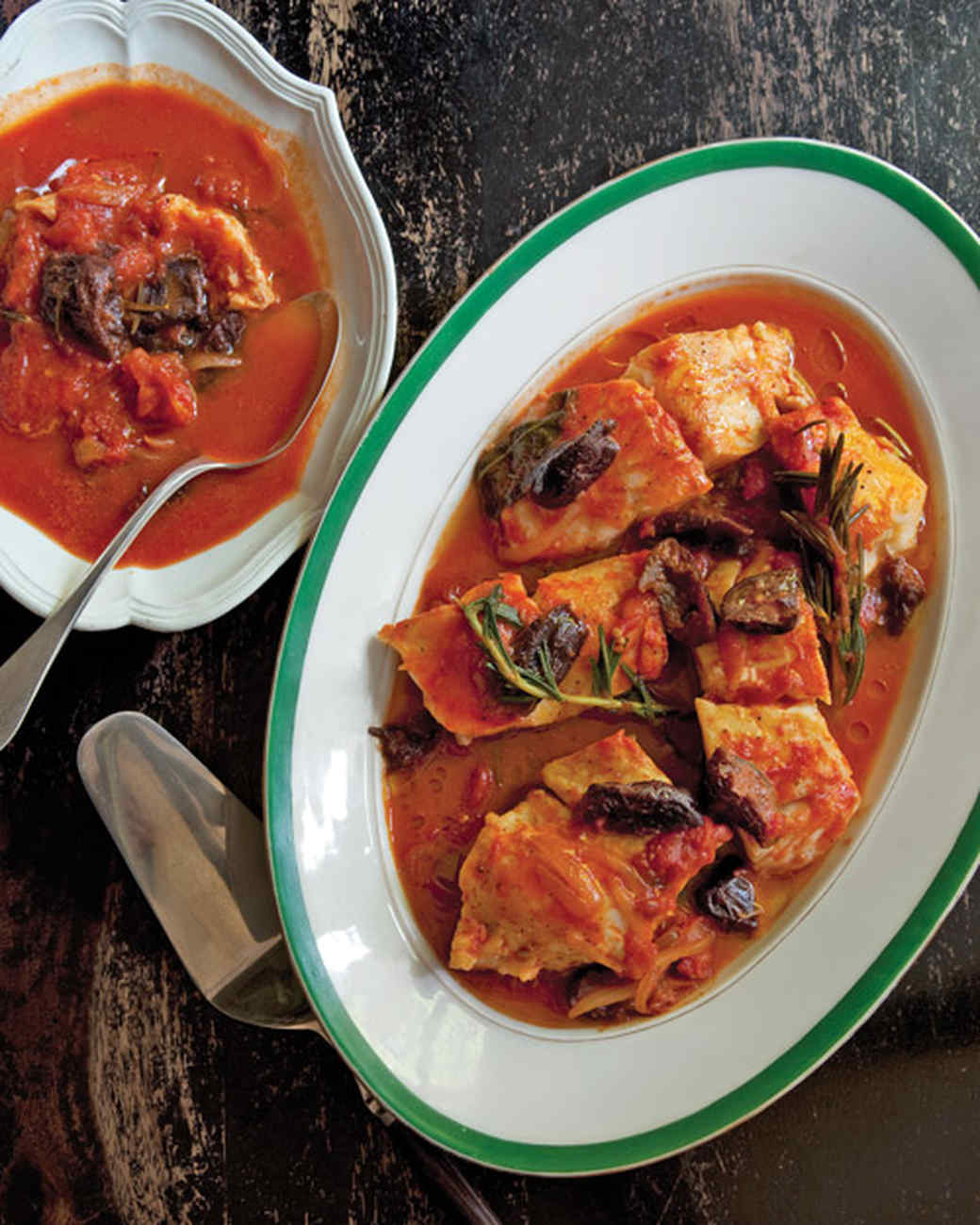 Poached Cod in Tomato Sauce with Prunes Recipe Martha Stewart