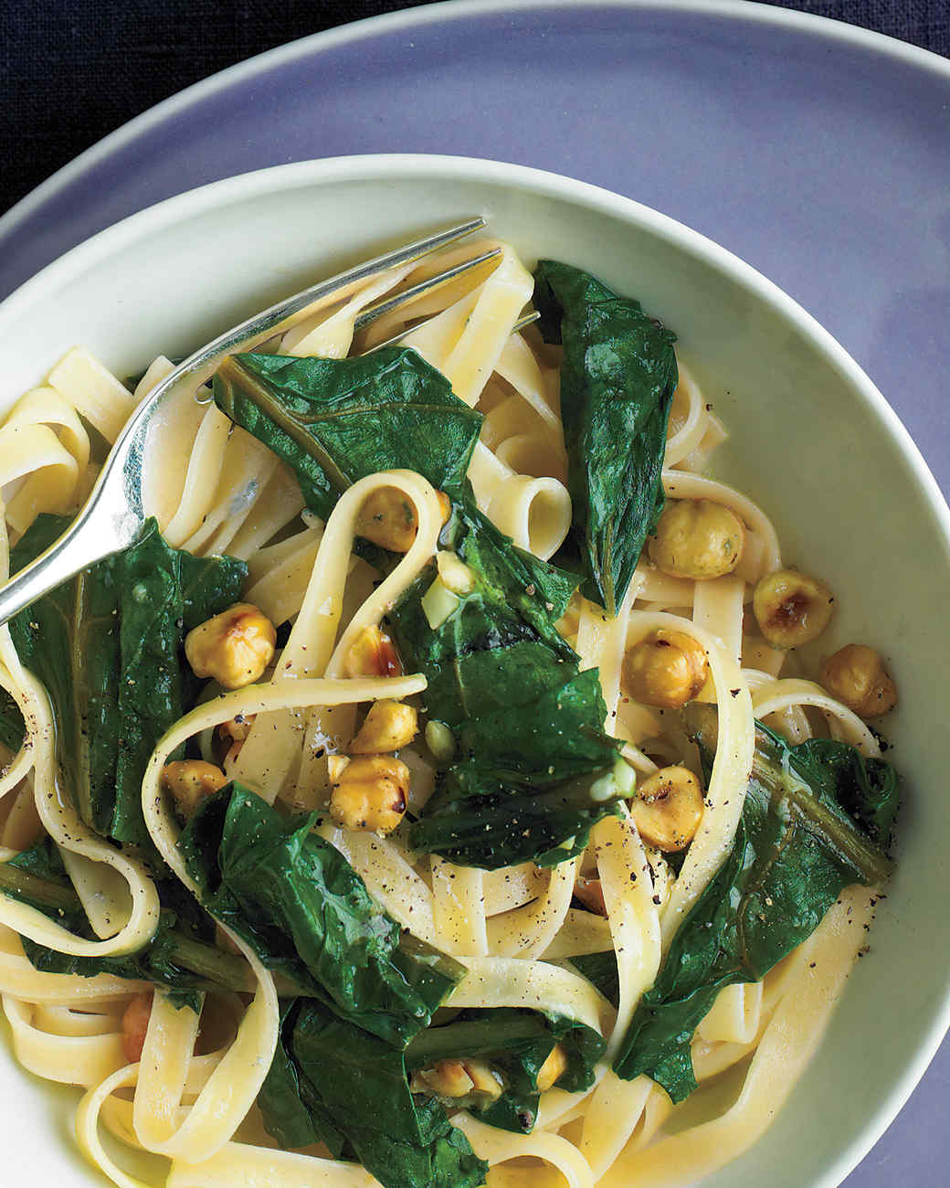 Pasta with Beet Greens, Blue Cheese, and Hazelnuts Recipe Martha Stewart