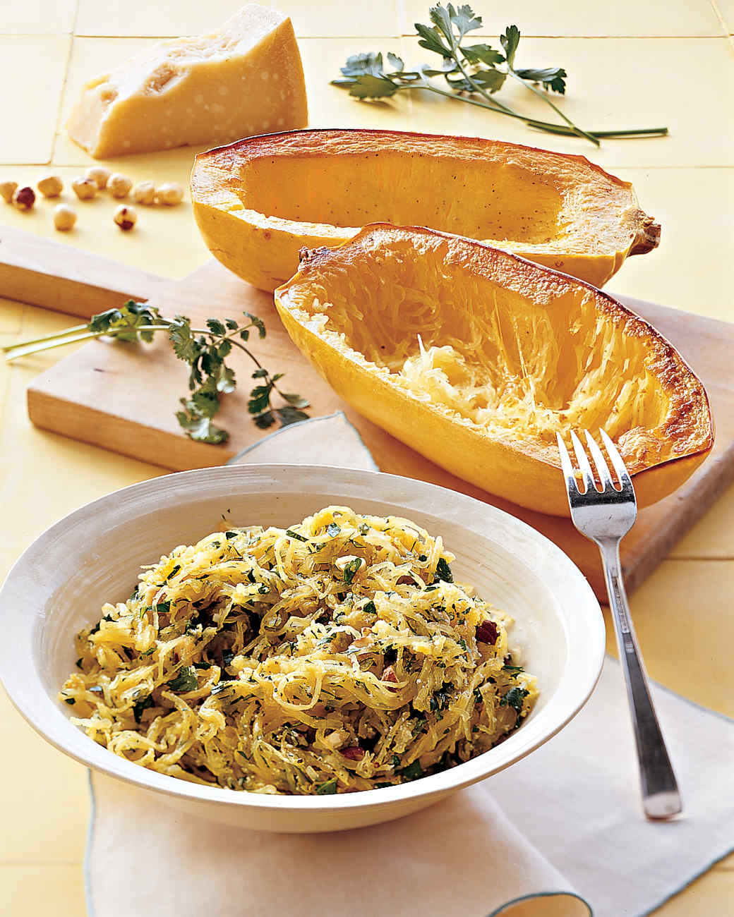 Roasted Spaghetti Squash with Herbs Recipe | Martha Stewart