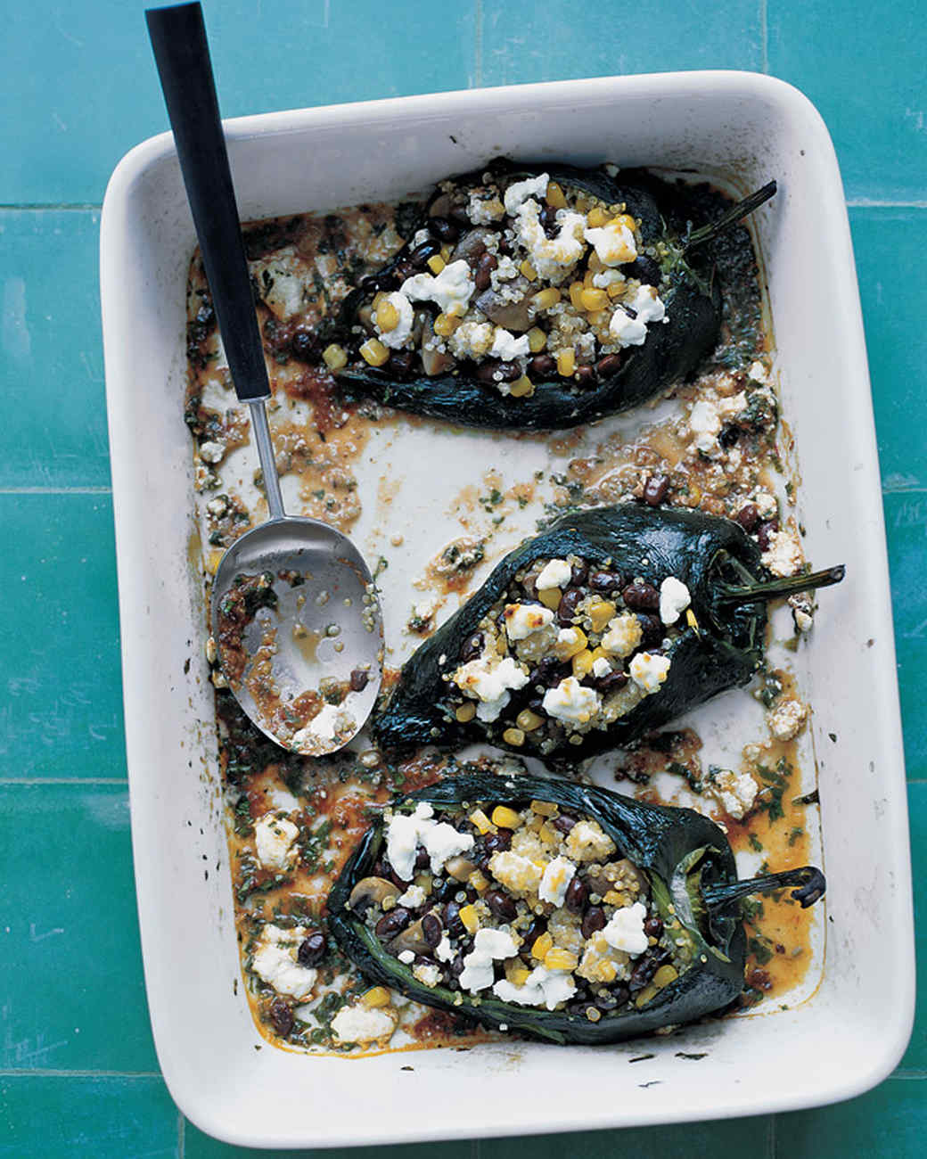 Stuffed Poblano Peppers in a Chipotle Sauce Recipe Martha Stewart