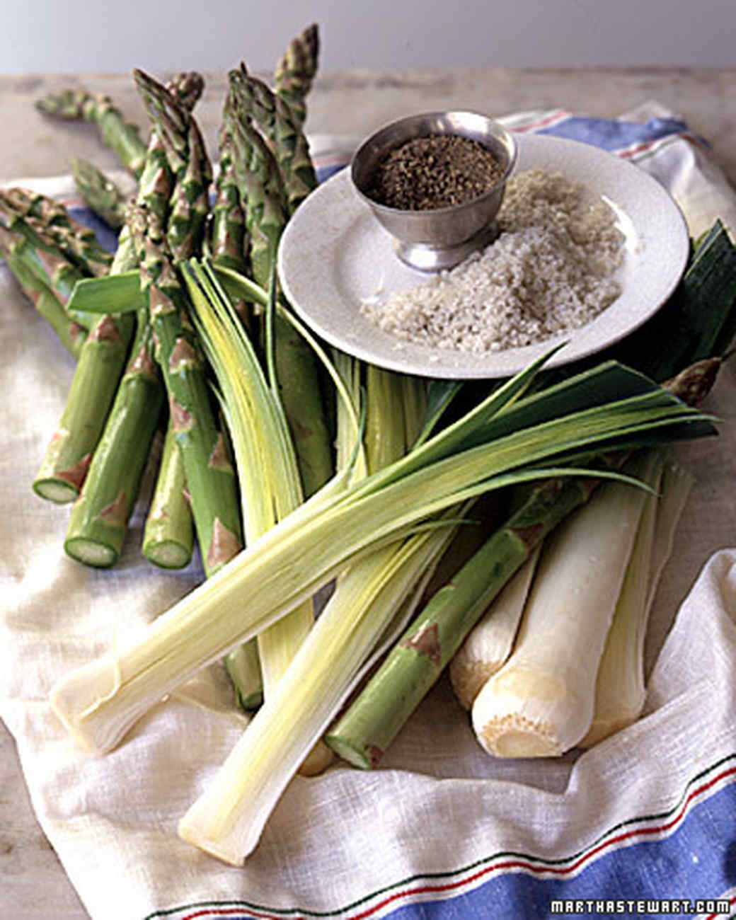 Oven-Roasted Asparagus and Leeks Recipe | Martha Stewart