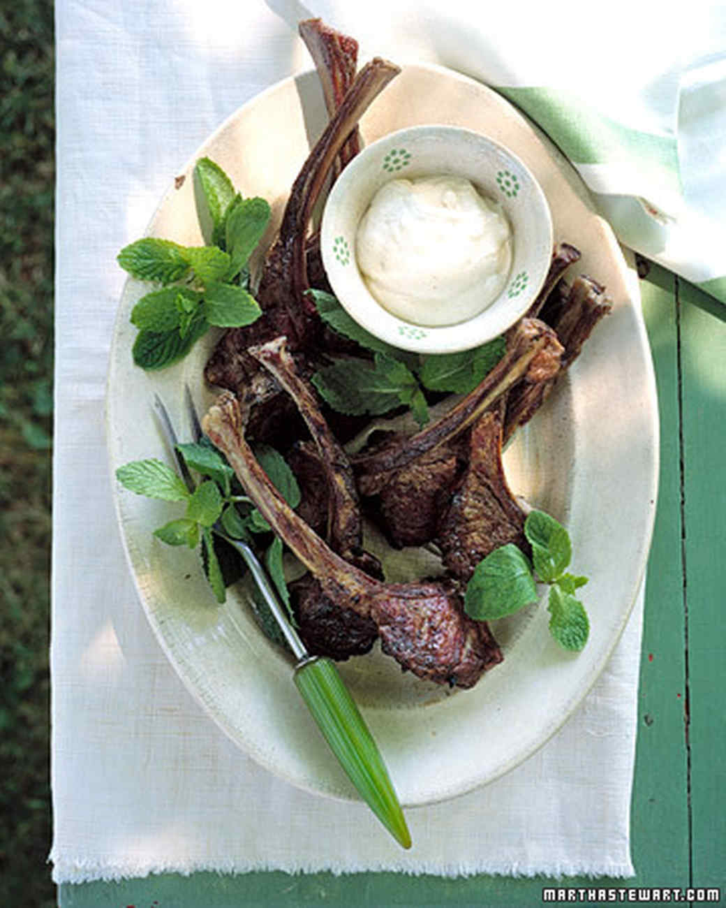 Grilled Lamb Chops With Lemon Yogurt Sauce Recipe | Martha Stewart