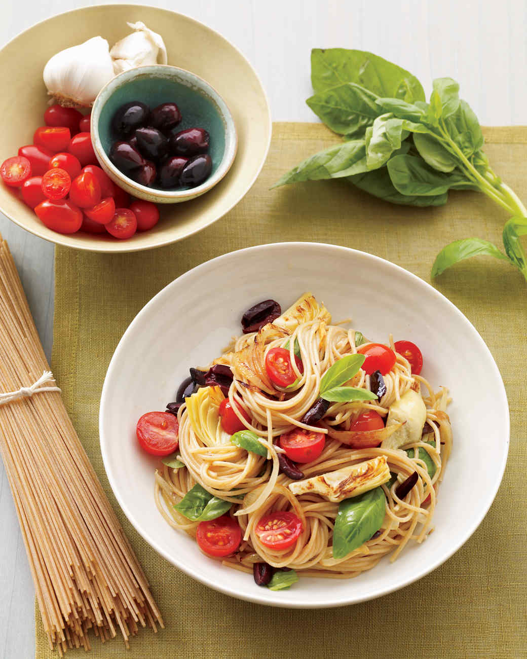 Mediterranean Pasta with Artichokes, Olives, and Tomatoes