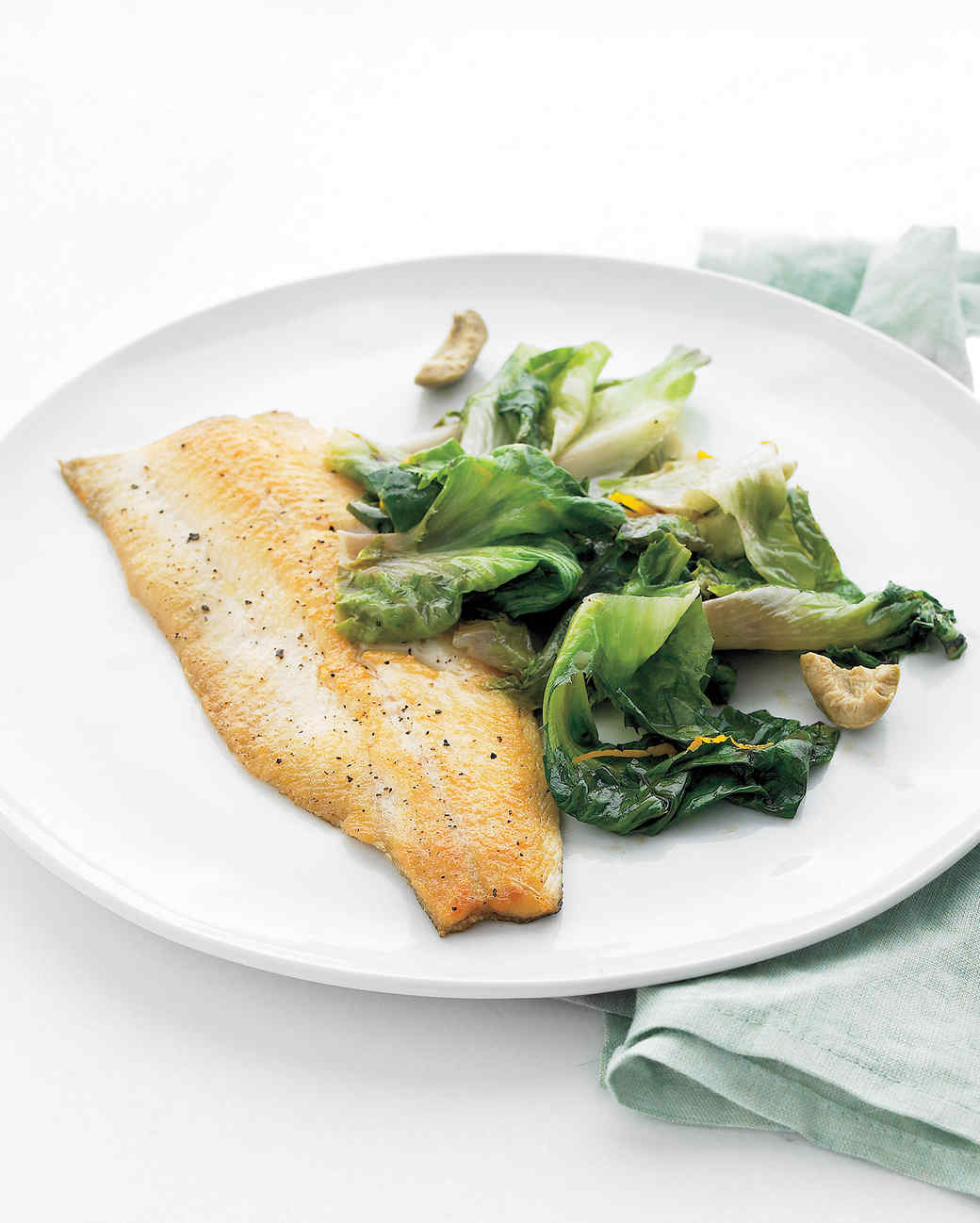 Trout with Escarole, Orange, and Olives Recipe Martha Stewart