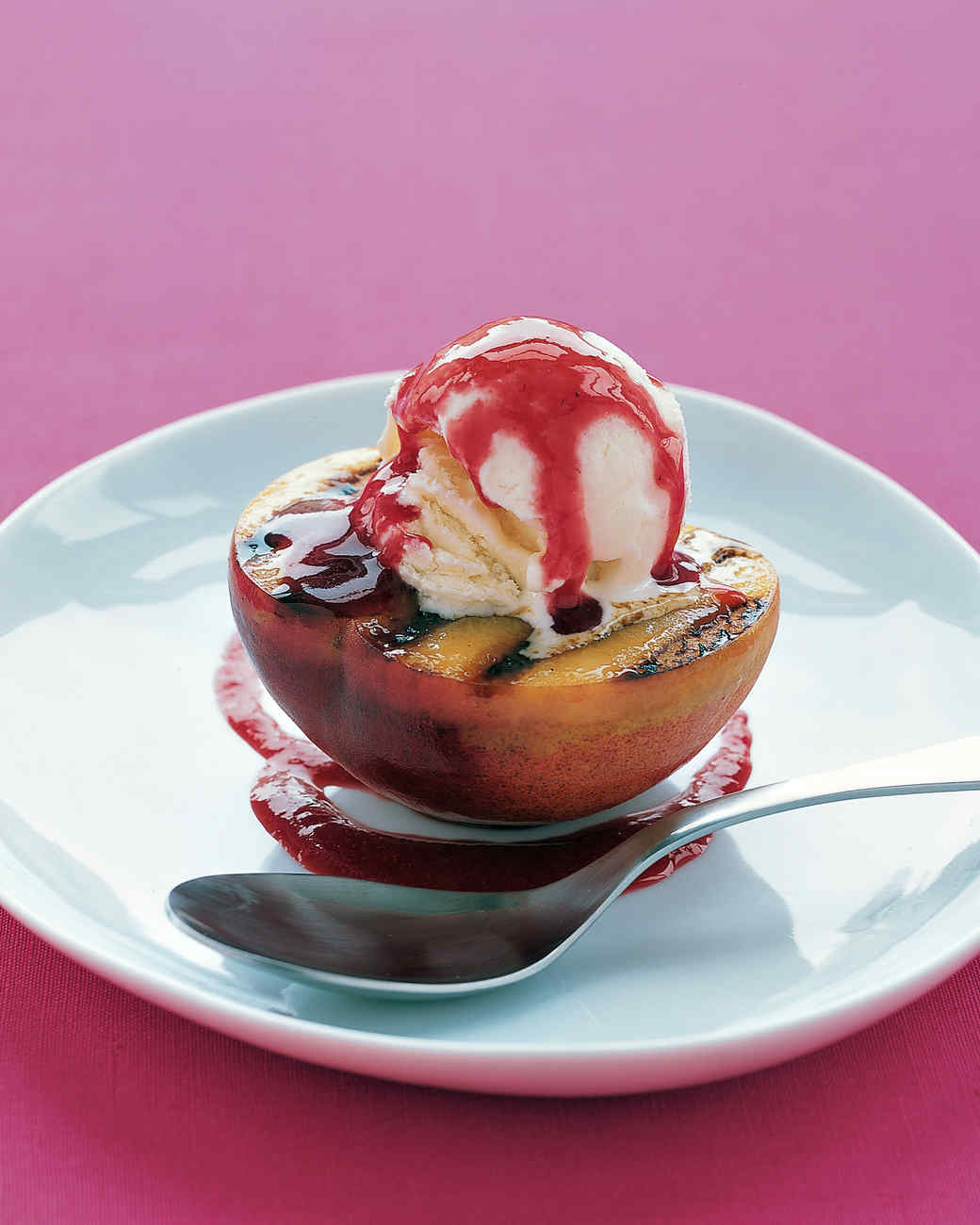 Grilled Peach Melba